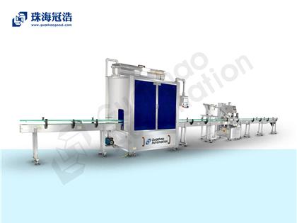 自動16頭醫(yī)用鹽水防腐灌裝、旋蓋生產(chǎn)線